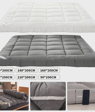 Dikke Matras Topper - Zacht 3D Vezel Kussen met Antislip Banden - Diverse Maten