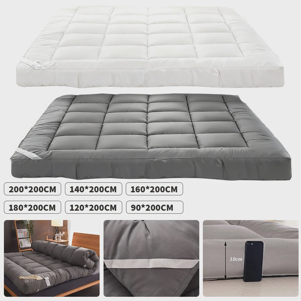 Dikke Matras Topper - Zacht 3D Vezel Kussen met Antislip Banden - Diverse Maten