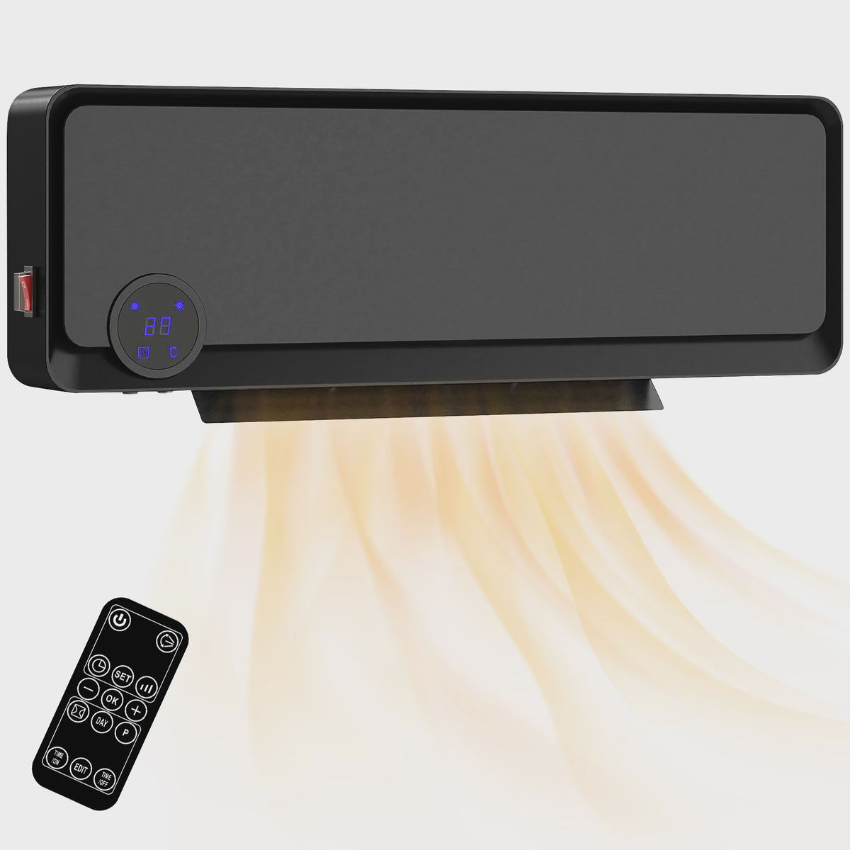 Homcom Elektrische Wandverwarming 2000W met LED Display en Afstandsbediening
