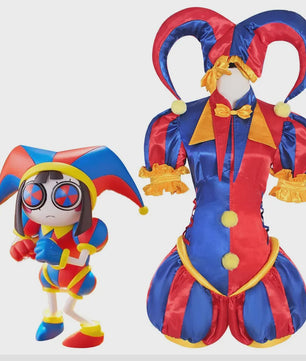 Pomni Cosplay Kostuum - The Amazing Digital Circus Clown Uniform