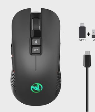 Draadloze Oplaadbare Muis 2.4G USB-C, 3600DPI, 7 Knoppen, Mute, voor PC & Macbook
