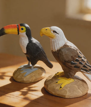 Handgesneden Houten Vogel Beeldjes: Toekan, Adelaar & Meer - Unieke Decoratie