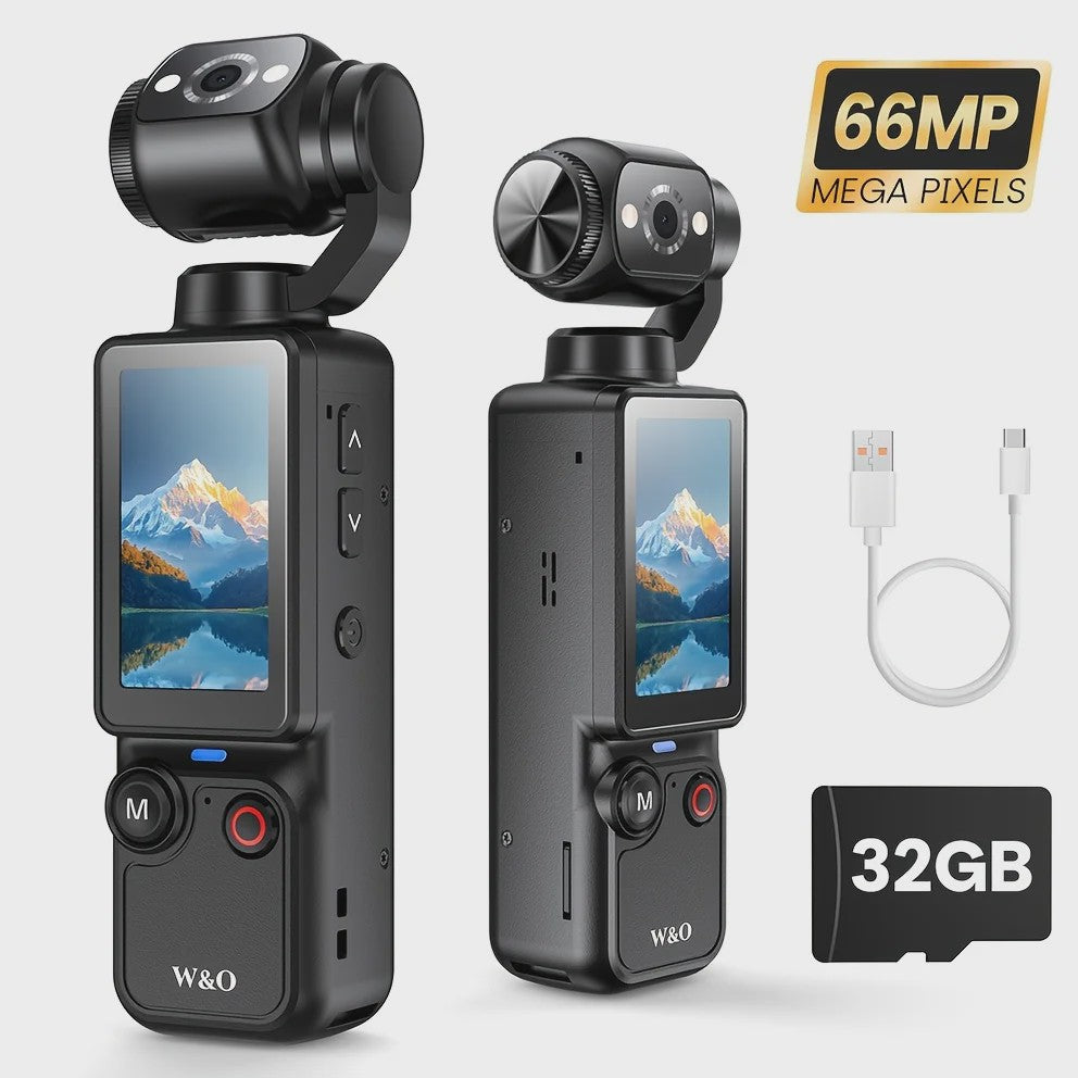 POVCAN Mini Action Camera met WiFi & 32GB Kaart - Ideaal voor Vlogging, Fietsen, Motor & Reizen