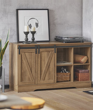 Rustiek Houten Sideboard met Schuifdeuren - Landelijke TV-meubel en Opbergkast