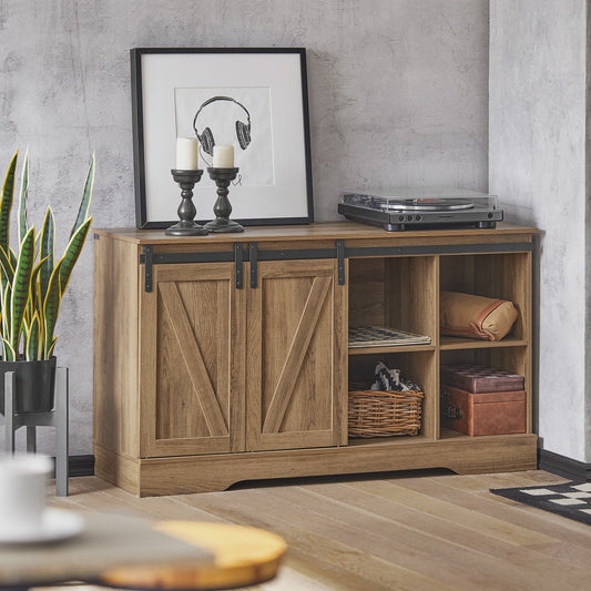 Rustiek Houten Sideboard met Schuifdeuren - Landelijke TV-meubel en Opbergkast