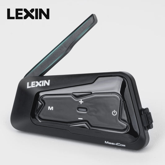 Lexin MeshCom Motorfiets Intercom - Mesh & Bluetooth Communicatie voor 24 Rijders