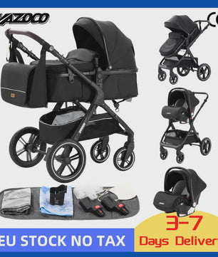 3-in-1 Multifunctionele Kinderwagen - Lichtgewicht en Compact met Babyzitje en Reiswieg