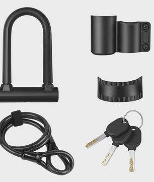 Heavy Duty D-Slot Fietsslot met 1.2M Staalkabel & Beugel - Anti-diefstal
