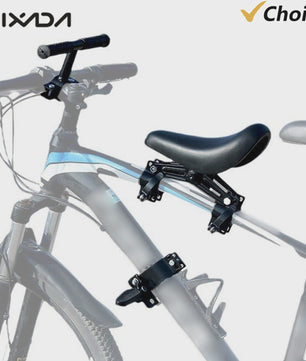 Kinder Fietsstoeltje Voorop met Stuur en Voetsteunen - Veilig en Comfortabel