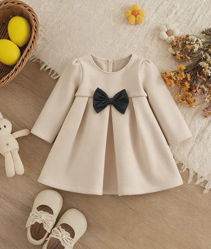 Schattige Baby Meisjes Jas - Wolmix met Strik - Herfst/Winter