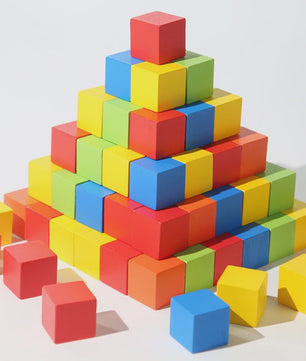 Houten Bouwblokken Kleurrijk - 50/100 Stuks - Educatief Stapel- en Leerspeelgoed voor Kinderen