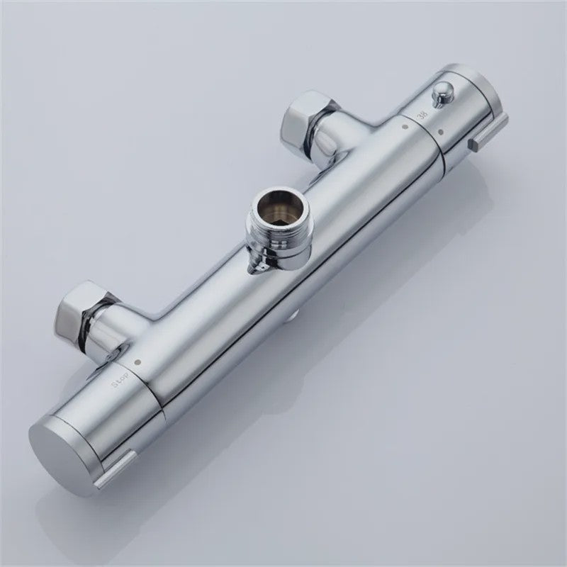 Thermostatische Douchekraan Chroom - Dubbele Hendel Wandmontage
