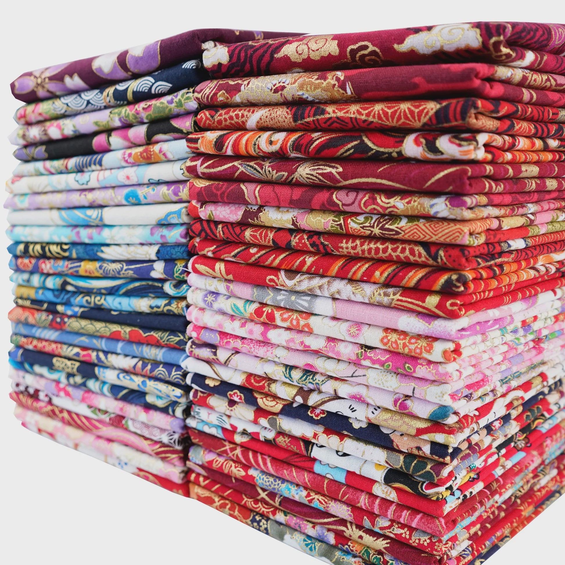 5x Japanse Katoen Stofjes Bundel - 25x25cm of 50x50cm - Patchwork & Quilt