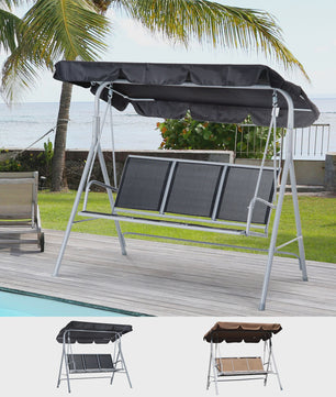 Outsunny Swing Swing garden 3 seater awning adjustable backrest breathable Metal frame load 240 kg 171x108x154 cm