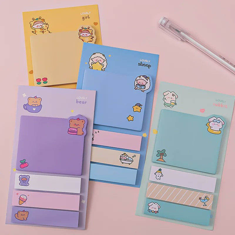 Schattige Kawaii Memo Blokjes met Dieren - Leuke Sticky Notes voor Kantoor & School