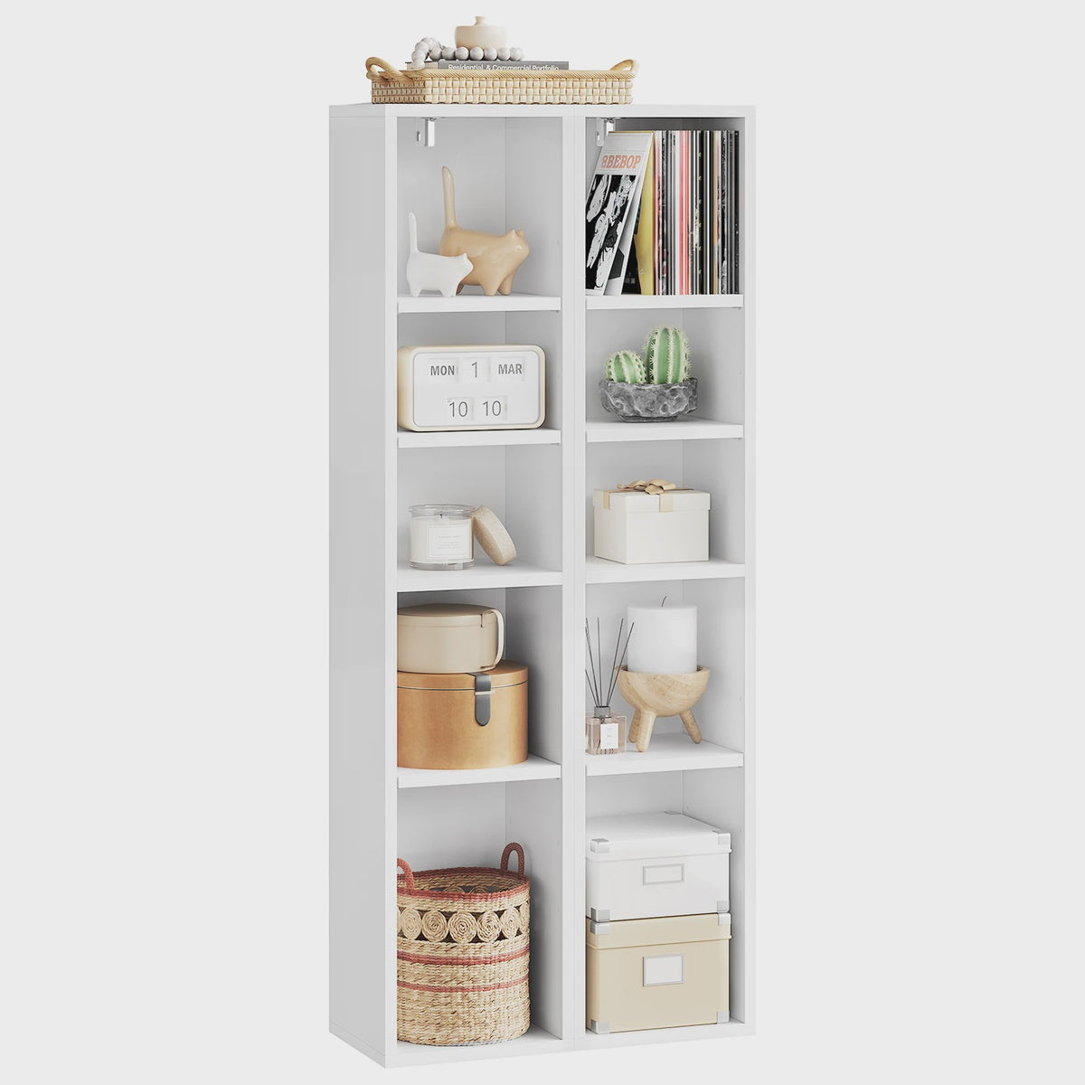 Boekenkast 10 Vakken - Staande Opbergkast voor Woonkamer & Kinderkamer