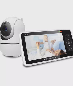 5" Video Babyfoon met Camera, 2-Weg Audio, Temperatuursensor & 22u Batterij