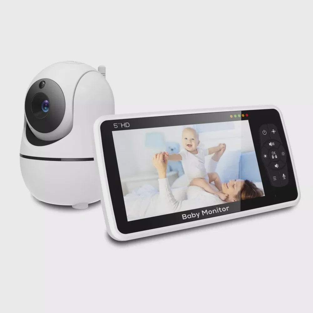 5" Video Babyfoon met Camera, 2-Weg Audio, Temperatuursensor & 22u Batterij