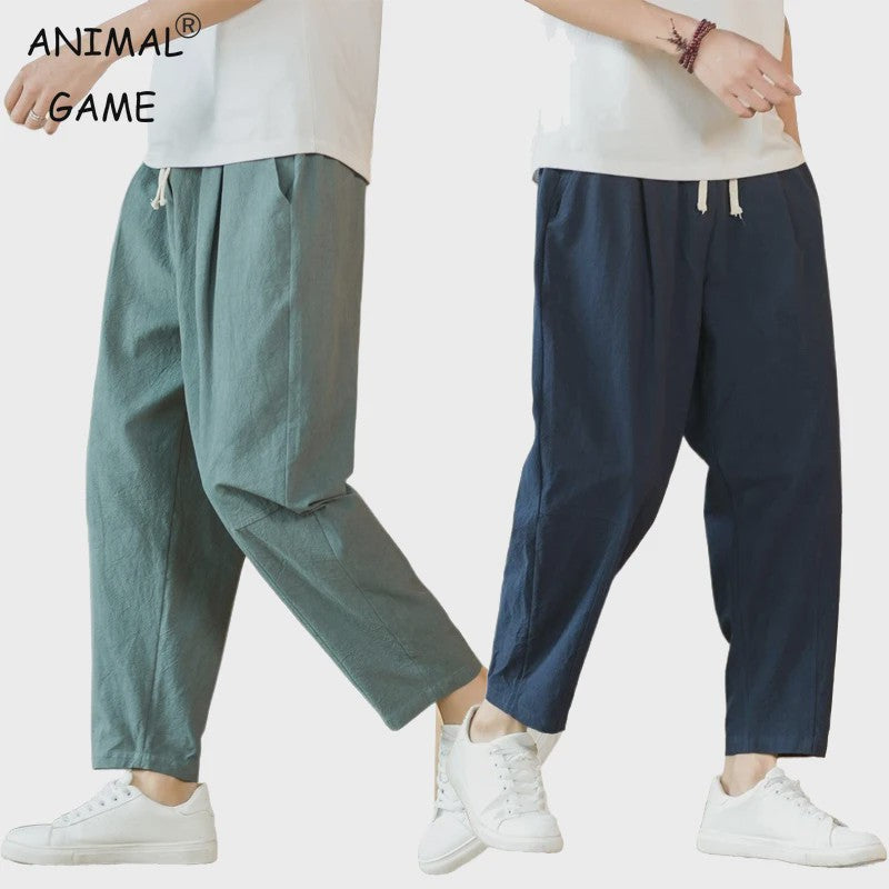 Linnen Katoen Heren Broek - Casual, Ademend & Comfortabel met Trekkoord