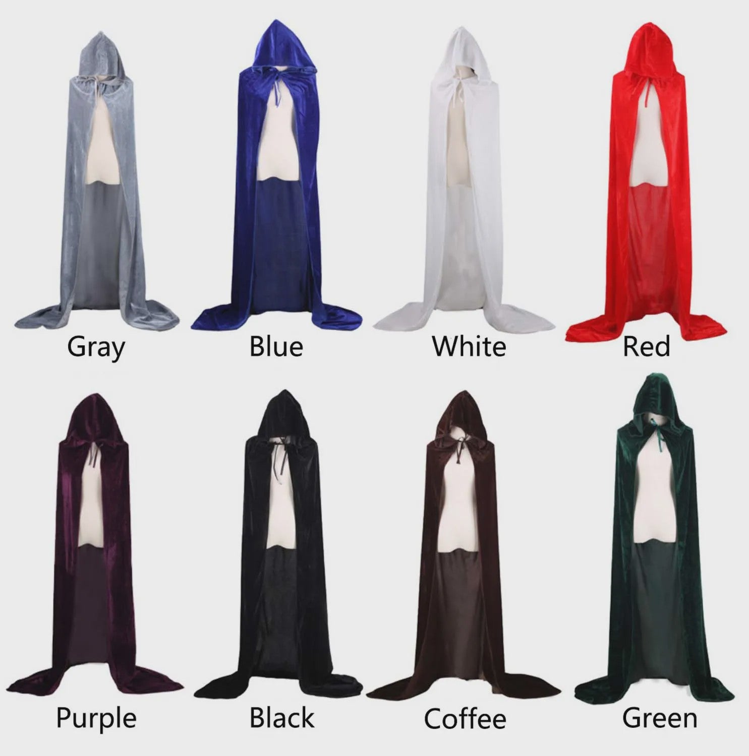 Luxe Fluwelen Cape met Capuchon - Middeleeuws, Heks, Vampier, Halloween & Cosplay Kostuum