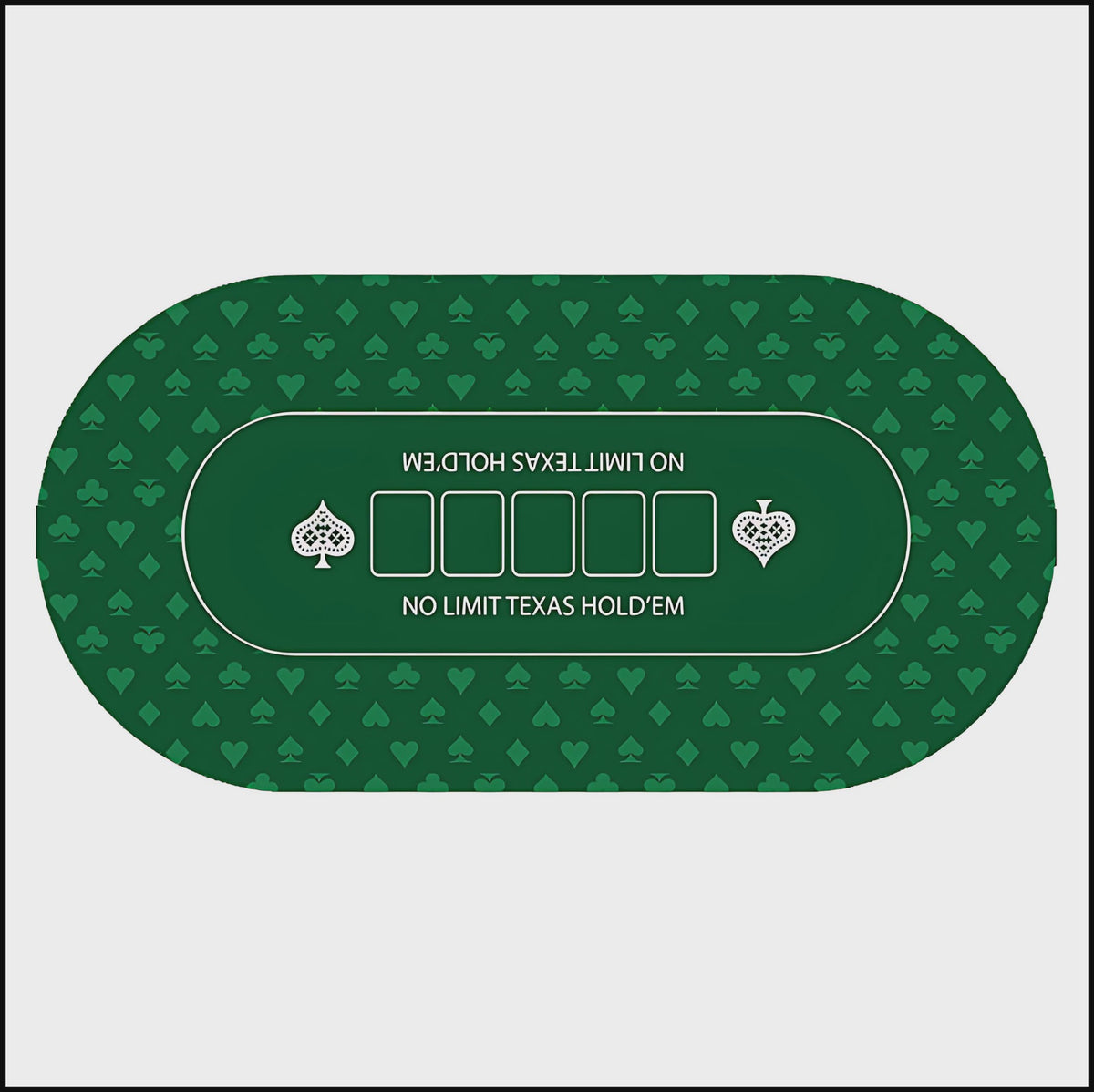Grote Texas Hold'em Poker Tafelmat - Groen, Anti-slip & Geluidsdempend - 120x60cm of 180x90cm