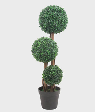 Kunstplant Topiary Boom 90cm met Buxusbollen in Pot - Decoratieve Tuin en Huisplant