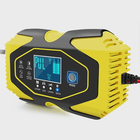 Slimme Acculader 12V/24V 12A/6A met 7-Traps Laadfunctie en Pulsreparatie voor Autoaccu's (AGM, GEL, WET, Loodzuur)