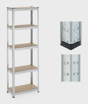 Robuuste Metalen Stellingkast - 5 MDF Planken - 500kg Draagkracht - 180x60x30cm - Zonder Schroeven