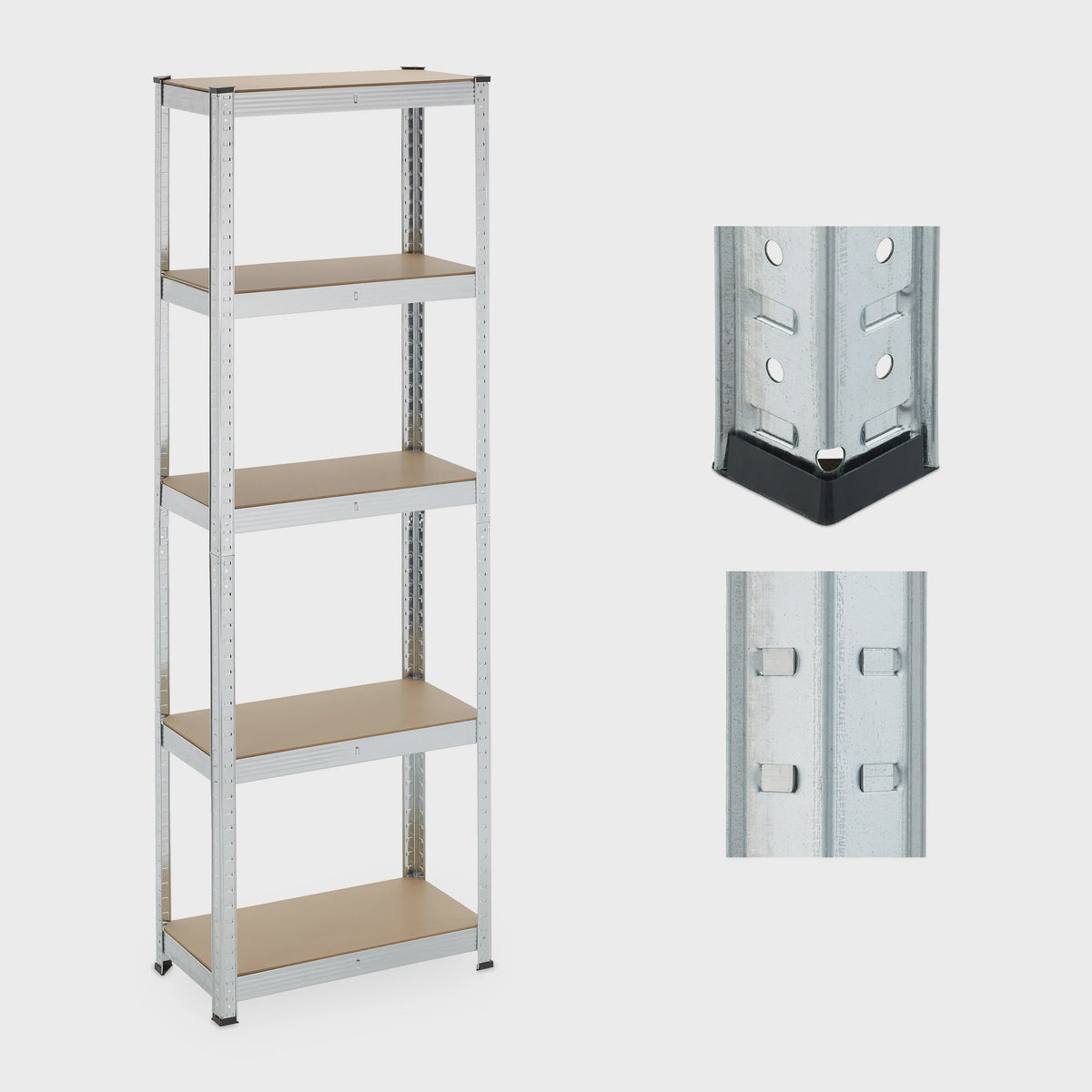 Robuuste Metalen Stellingkast - 5 MDF Planken - 500kg Draagkracht - 180x60x30cm - Zonder Schroeven