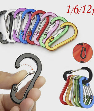 Aluminium Karabijnhaak Clips - Set van 1/6/12 stuks - Sleutelhanger, Outdoor, Camping, Wandelen