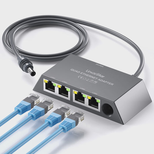 4-Poorts Ethernet Adapter voor Starlink Gen 3 & Mini - Bedraad Netwerk