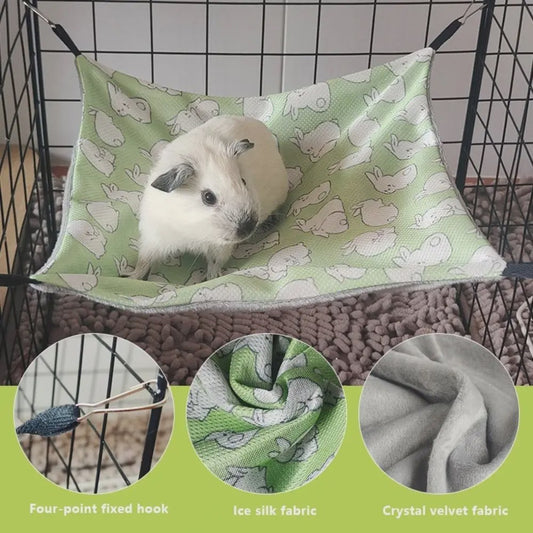 Ademende Zomerhangmat voor Kleine Huisdieren - IJszijde & Kristalfluweel