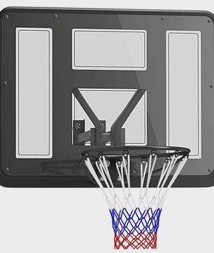 SPORTNOW Wandmontage Basketbalring met Onbreekbaar Bord, Stalen Ring en Scheurvast Net - Zwart
