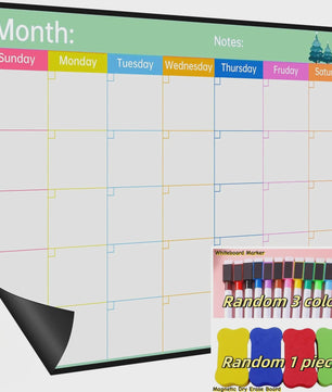 Magnetische Whiteboard Kalender voor Koelkast - Groot 17x12 inch Maandplanner