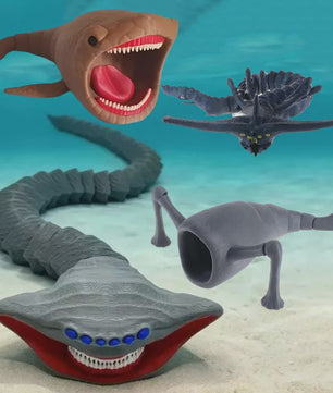 3D Geprinte Zeemonster Actiefiguur - Flexibel Speelgoed & Decoratie