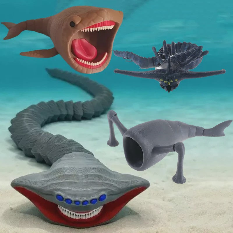 3D Geprinte Zeemonster Actiefiguur - Flexibel Speelgoed & Decoratie