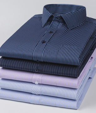 Herenshirt Lange Mouw - Stijlvol Casual & Zakelijk, Print & Streep, All-Season Top