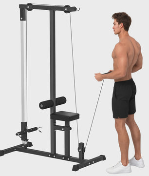 Homcom Krachtstation met Katrol en Verstelbare Zitting - Home Gym Fitness Apparaat