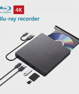 Externe 5-in-1 Blu-ray Drive: BD/DVD/CD Brander & Lezer voor Laptop & PC