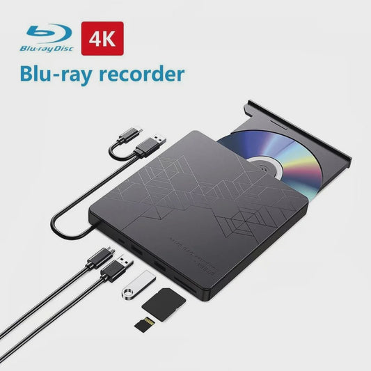 Externe 5-in-1 Blu-ray Drive: BD/DVD/CD Brander & Lezer voor Laptop & PC