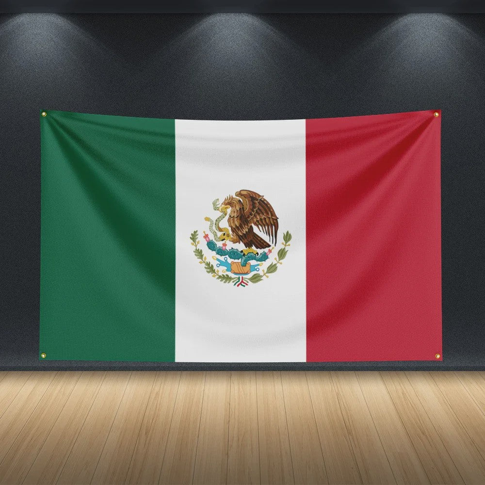 Mexico Vlag 3x5ft - Decoratieve Vlag met Messing Oogjes en Dubbele Stiksels