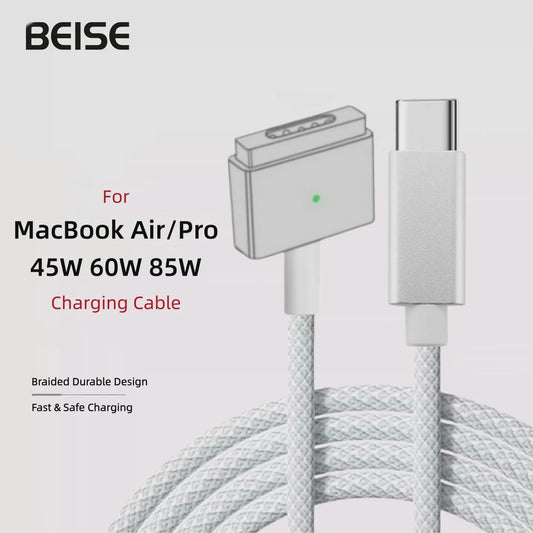 USB-C naar MagSafe 2 T-vorm Kabel voor MacBook Air/Pro - 1.8m Gevlochten Snellader