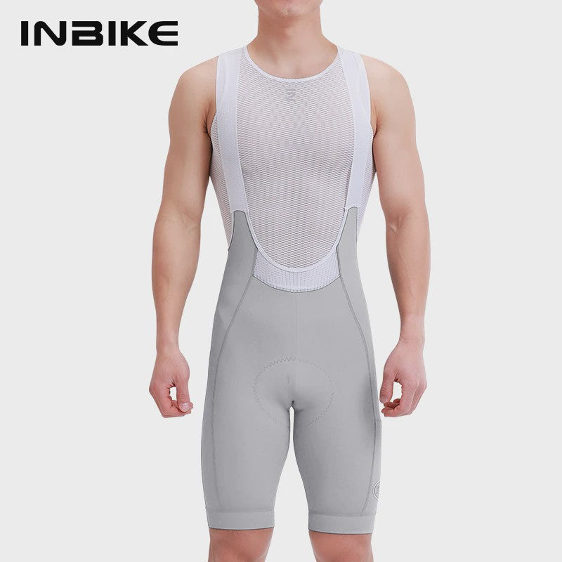 INBIKE Heren Fietsbroek met Bretels - Hoge Taille, Ademend & Met Zakken