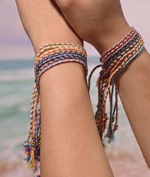 Bohemian Vriendschapsarmbandjes Set (15 Stuks) - Zomerse Beach Style met Tassels