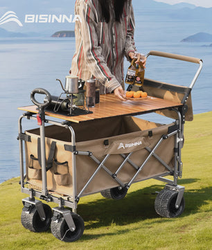 Klapbare Campingwagen met Tafelblad - Grote Capaciteit & All-Terrain Wielen