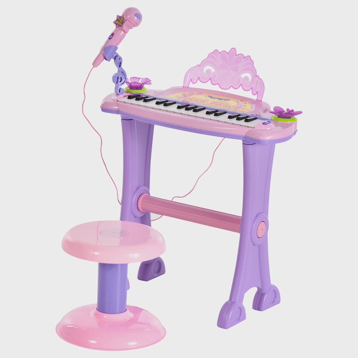 Homcom Children's Electronic Keyboard 32 Keys Microphone Light Sound Mp3 Karaoke
