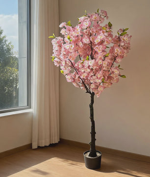 Realistische Kunst Cherry Blossom Boom - Roze Zijde Bloesems - 120cm of 150cm - Verstelbare Takken - Moderne Pot