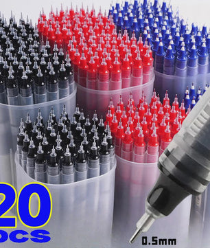 Set van 1-20x Gel Pen Zwart/Blauw/Rood - 0.5mm Naaldpunt voor Studenten & Kantoor