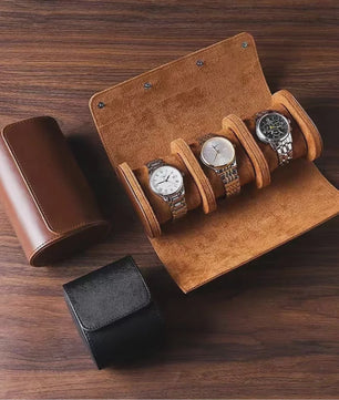 Reis Etui voor Horloges - Opbergrol voor 3 Horloges met Uitneembare Kussens