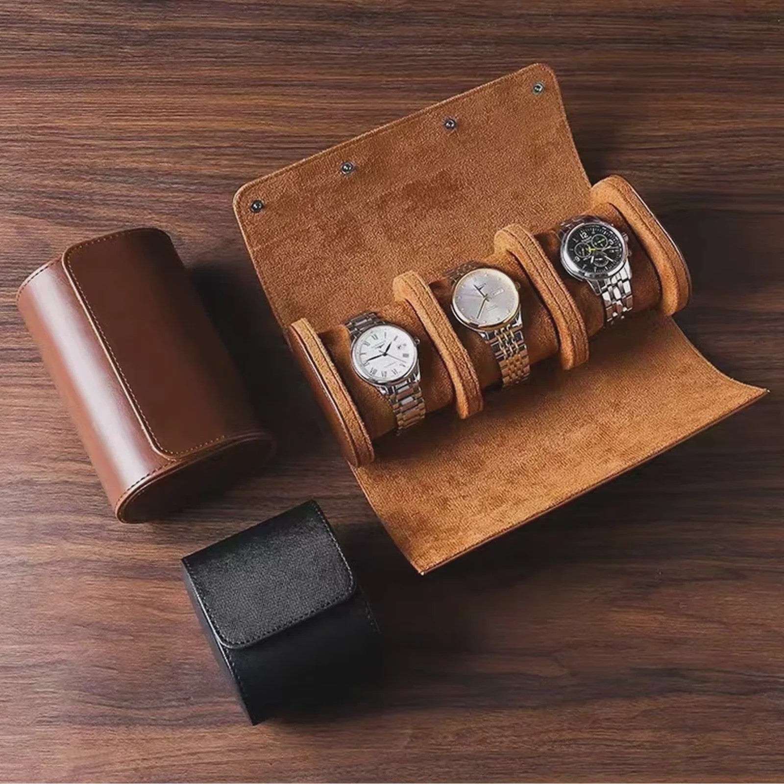 Reis Etui voor Horloges - Opbergrol voor 3 Horloges met Uitneembare Kussens